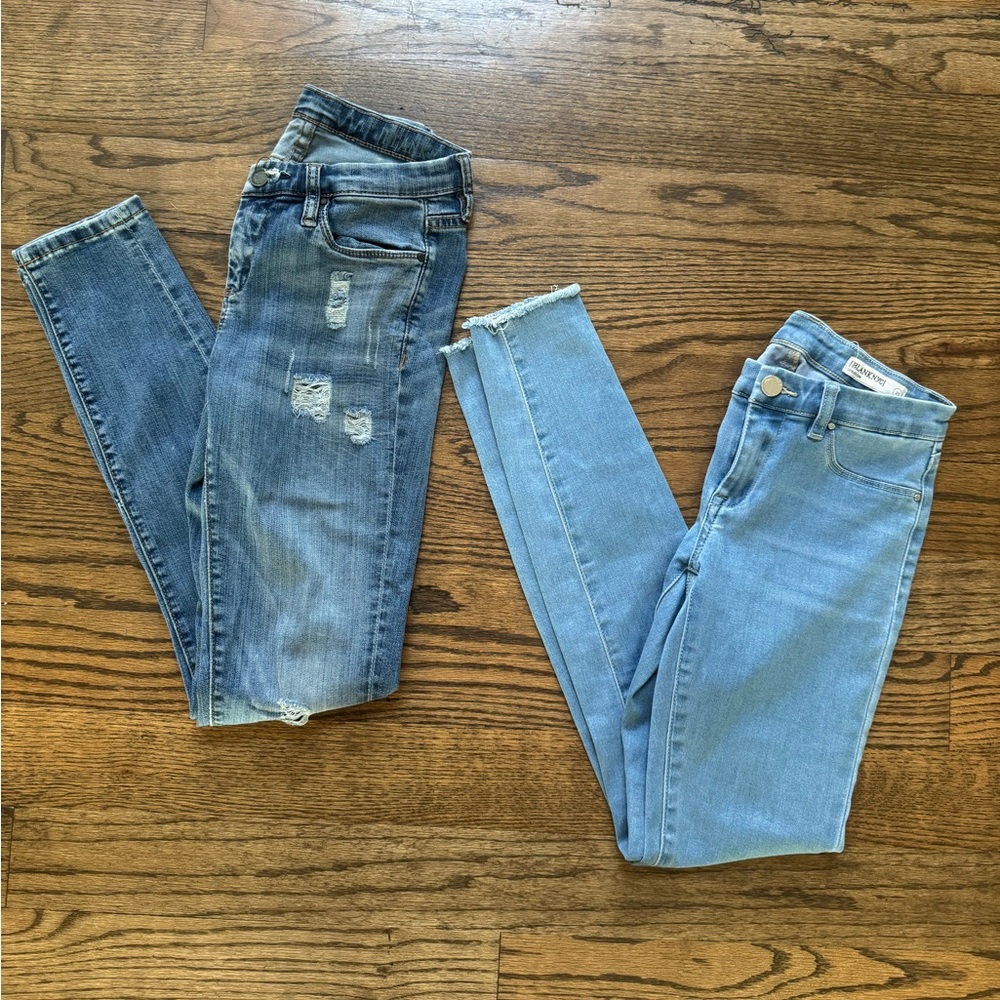 Blank NYC Women’s Skinny Jeans Duo | Distressed & Classic Blue | Size 25